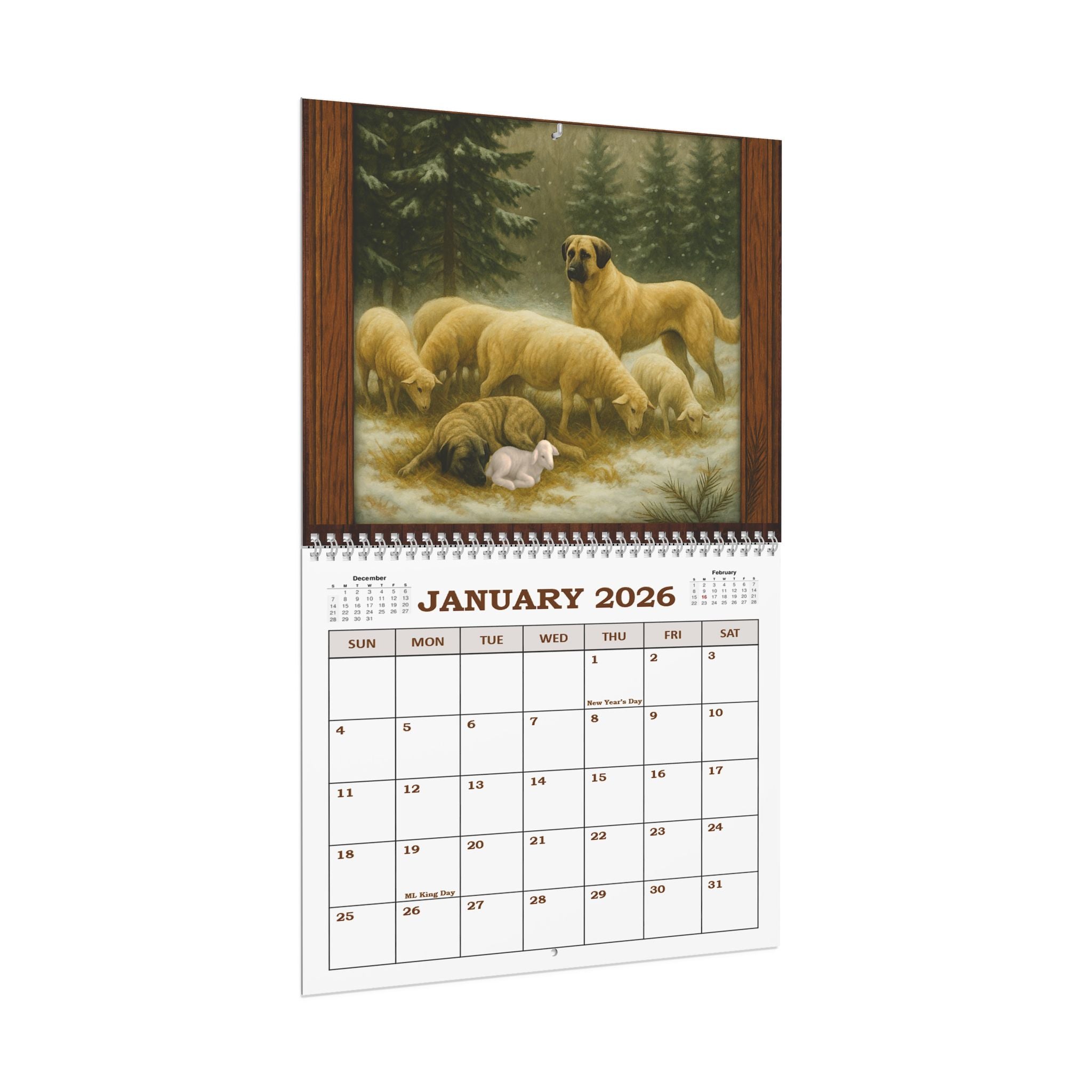 Dog & Sheep Wall Calendar — Anatolian Shepherds at Work 2026 Wall Calendar