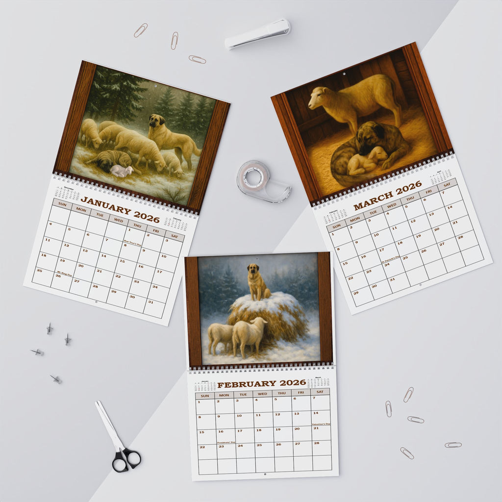 Dog & Sheep Wall Calendar — Anatolian Shepherds at Work 2026 Wall Calendar